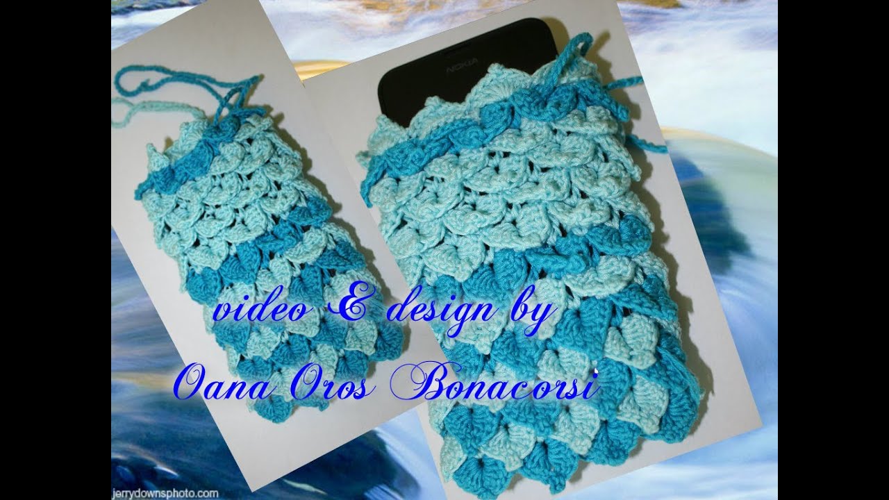 punto coccodrillo  in tondo porta cellulare