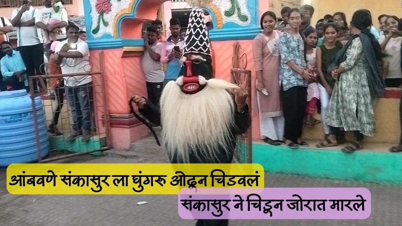 आंबवणे संकासुर ला घुंगरू ओढून चिडवलं 😉 संकासुर ने चिडून जोरात मारले 😂#mrsidvlogs #kokan  #shimga2026