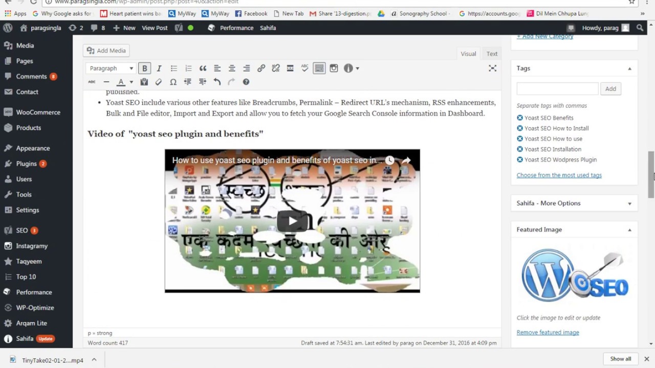 How to embed a Youtube video into your Wordpress Post - YouTube