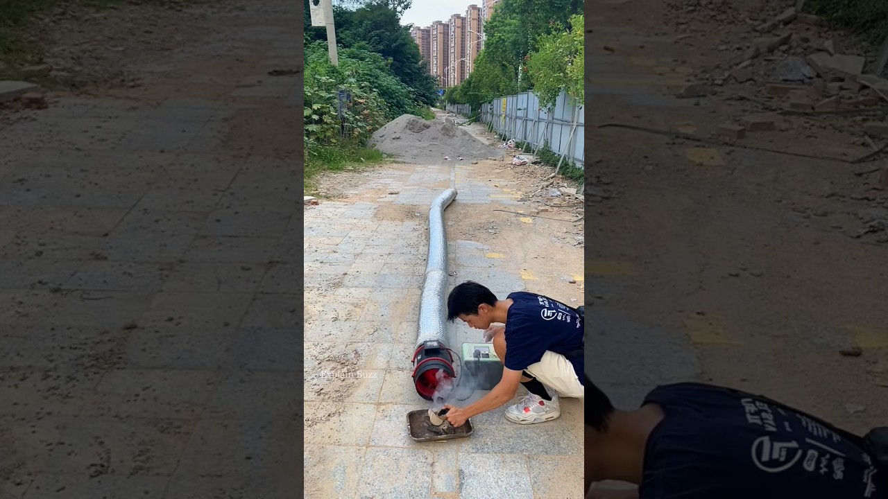 Boy Blows Massive Smoke from Pipe 