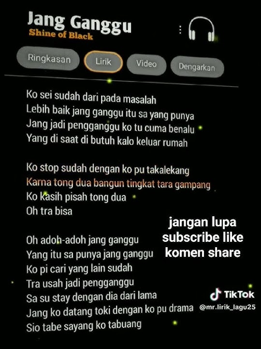 lirik lagu dj jang ganggu