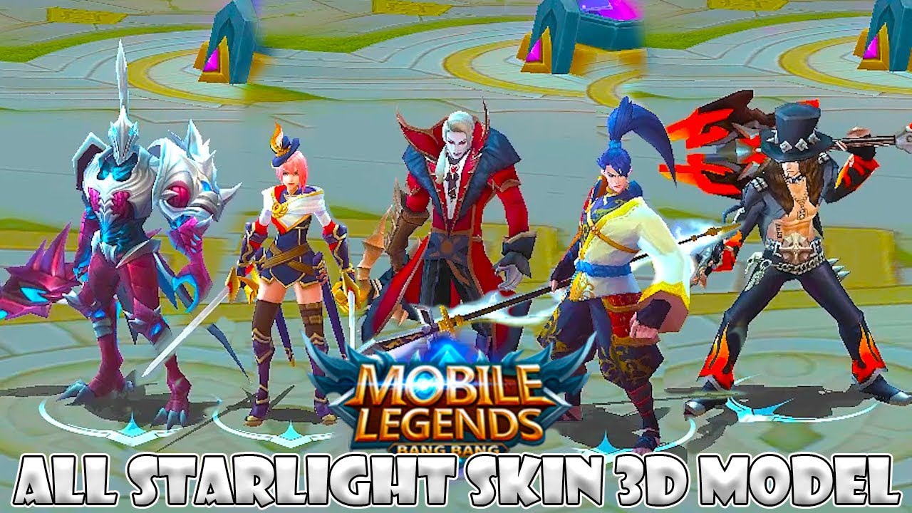 All Mobile Legends Starlight Skin In Game 3d Models Youtube