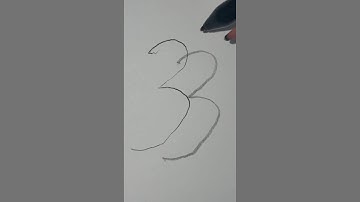 3D Number 3 Illusion!✏️Watch till the end! #3dart #calligraphy #sketch