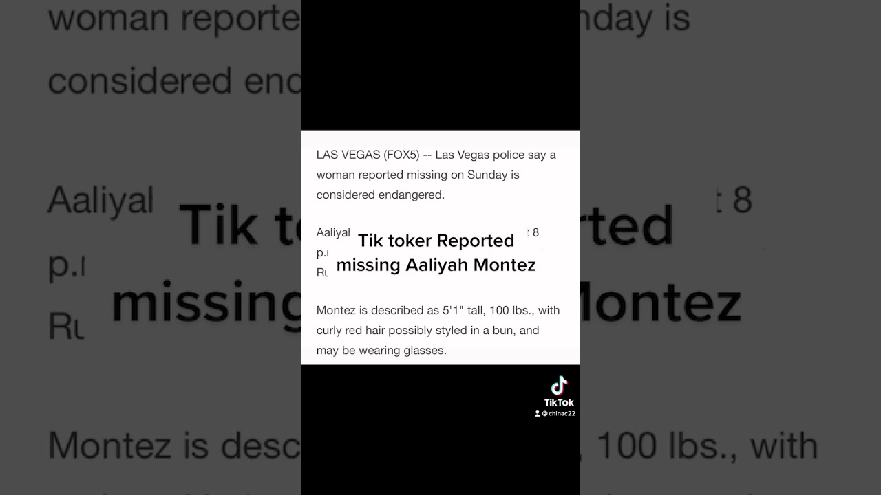 Tik Toker Aaliyah Montez Reported Missing. #Tiktok #Viral #Findaaliyahmontez #Teapage