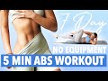 5 MIN ABS WORKOUT - 7 DAY CHALLENGE - NO EQUIPMENT // Krissy Cela