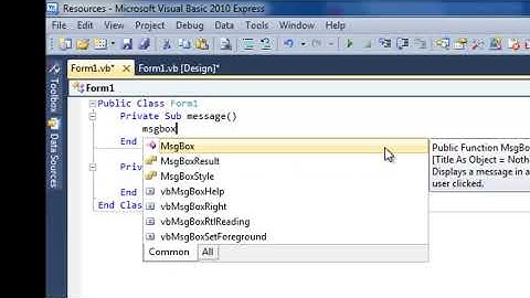 Visual Basic - Sub Procedures