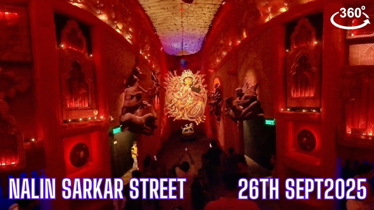 Nalin Sarkar Street Durga Puja 2025 | 360°VR Pujo