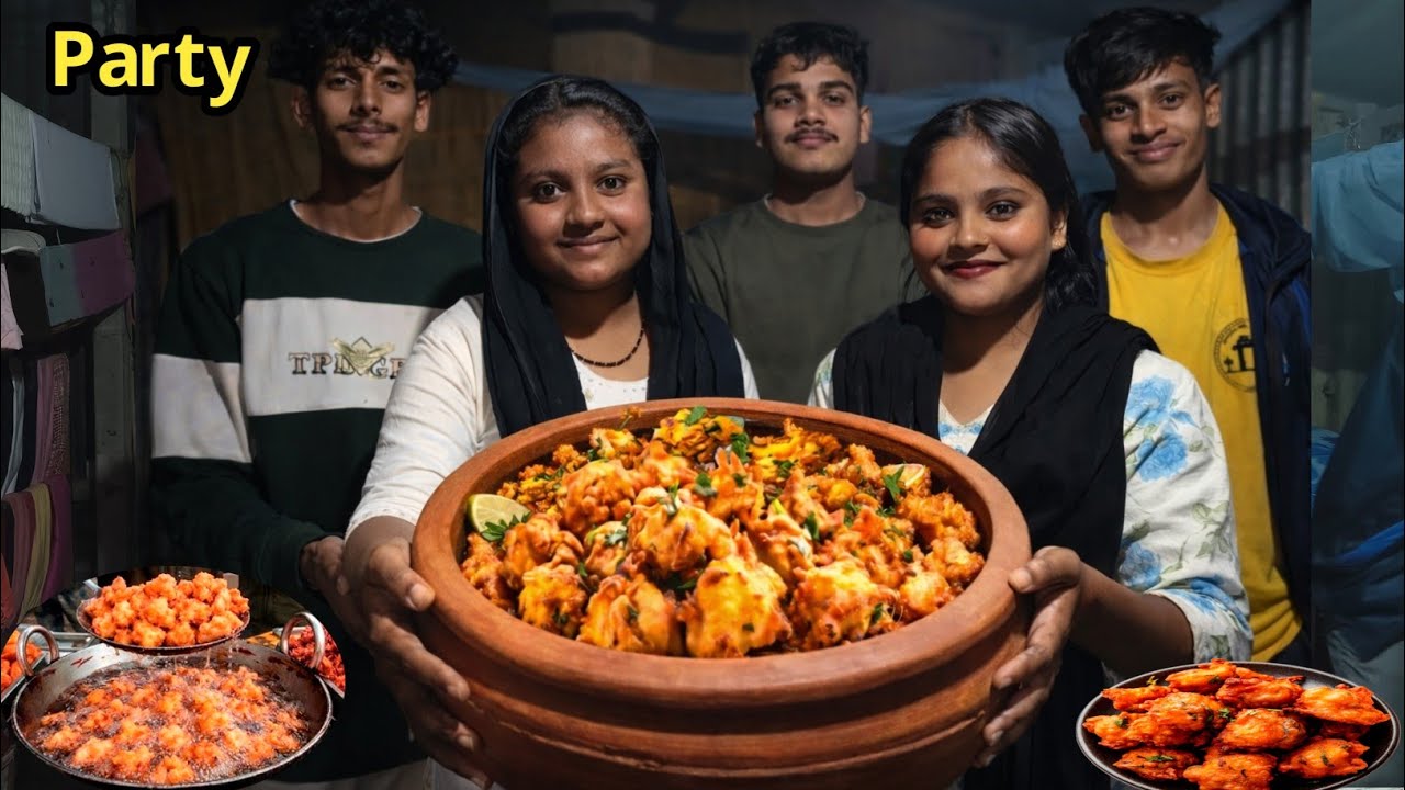 5 Dosto Ki Party Aur Giant Pakoda Bowl 🤯 | Village Cooking #cooking 