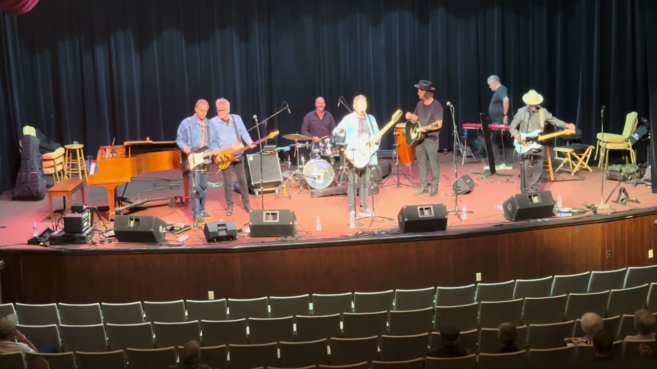 Band with guitarist performing live in concert