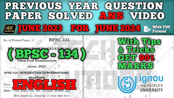 BPSC 134 SOLVED QUESTION PAPER JUN 2023 FOR JUN 2024 IN ENGLISH | BPSC 134 SAMPLE PAPER JUN 2024