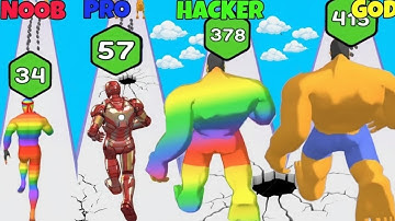 NOOB 🆚 PRO 🆚 HACKER 🆚 GOD in  in Upgrade Run 3D @playgame24dia56