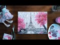 How to draw "Paris" step by step for beginners | acrylic painting