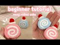 Crochet Mini Rolled Cake Beginner Tutorial How To Crochet For Beginner Easy Crochet Keychain