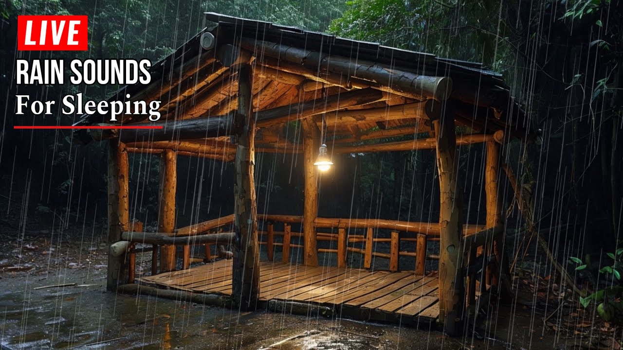 Deep Sleep Instantly On Rainy Night - Heavy Rainfall On Shelter ...