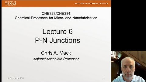 Lecture 6 (CHE 323) P-N Junctions