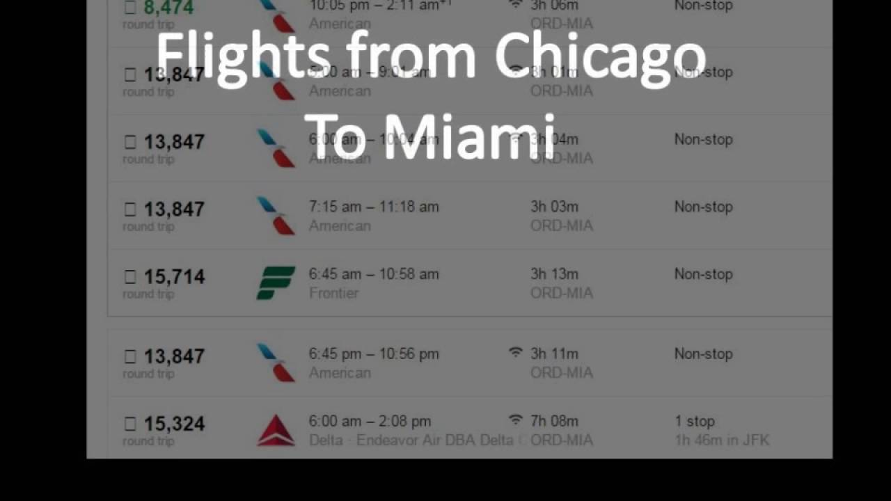 round trip flights chicago to miami