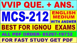 MCS 212 important questions with answer| mcs 212 Previous Year Question Paper