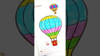 Parachute balloon drawing coloring