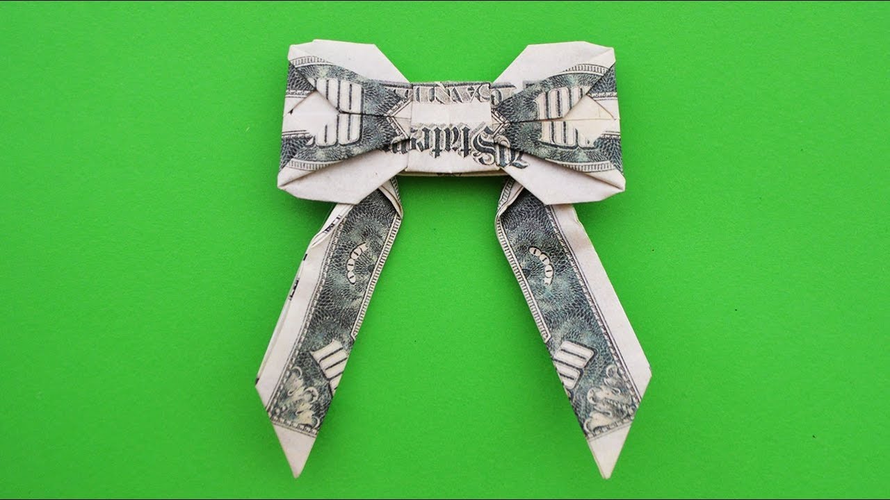 Money BOW WITH RIBBONS Origami Dollar Tutorial DIY FJ Contreras Money BOW WITH RIBBONS Origami Dollar Tutorial DIY FJ Contreras