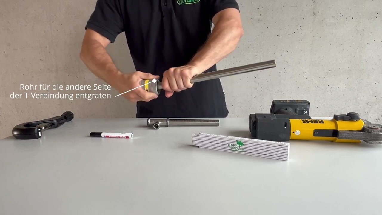 Rohrinstallation: Edelstahl Pressfitting und Rohr verbinden DIY-Tutorial Heizungs- & Sanitärleitung