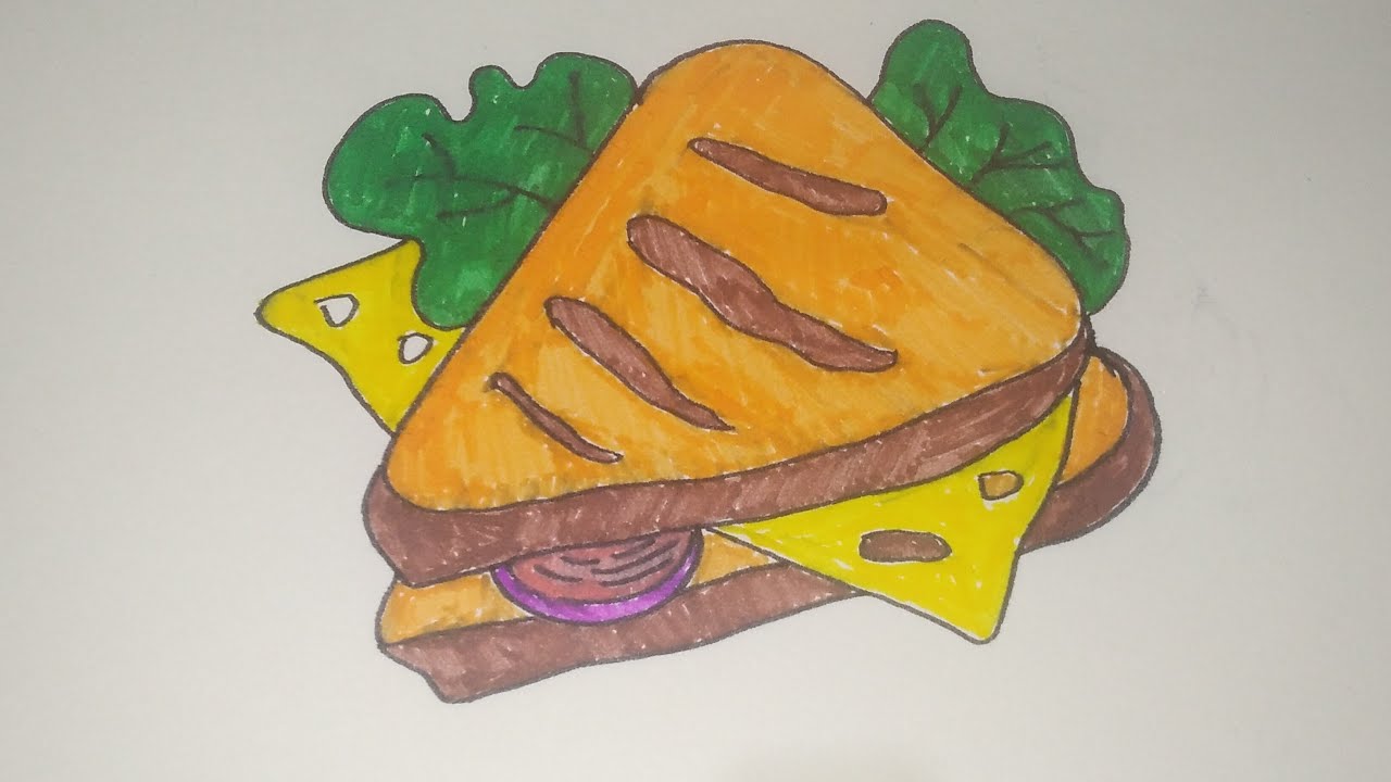 How to draw a Sandwich 🥪|| cara menggambar Sandwich|| Super Easy|| SVS ...
