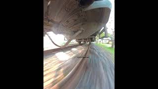 Speedy Train Under Carriage On Old Railway Track.