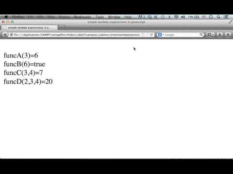 Simple Lambda Expressions in JavaScript
