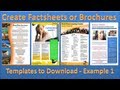 Make Brochure - How to Make Brochures in Microsoft Word 2010 - Single Page Example 1