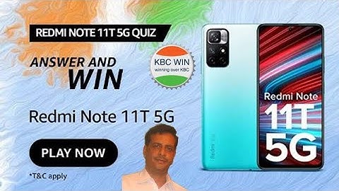 REDMI NOTE 11T 5G Quiz Answers l Amazon Quiz l Amazon App Quiz l Answer & Win REDMI NOTE 11T 5G