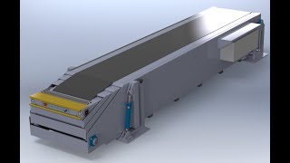 3d design of four section telescopic belt loading conveyor
