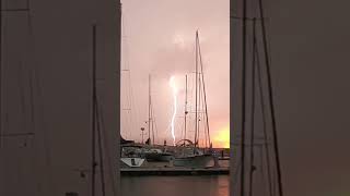 Lightning caught on camera. #liveaboard #backgarden #travel #lightning  #backyard #liveaboards