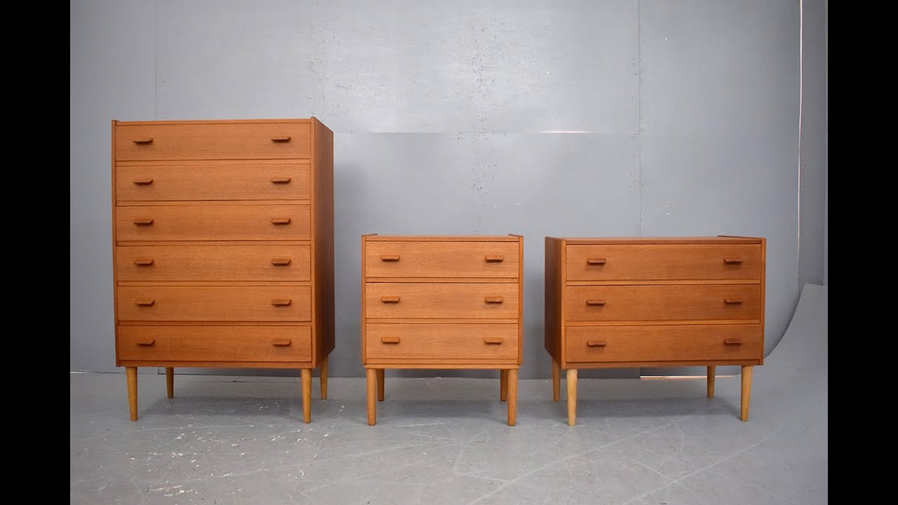 Carl Aage Skov design chest of 3 drawers in teak
