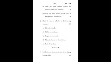 BEGLA 138 June 2024 Question Paper| ignou previous Question Paper