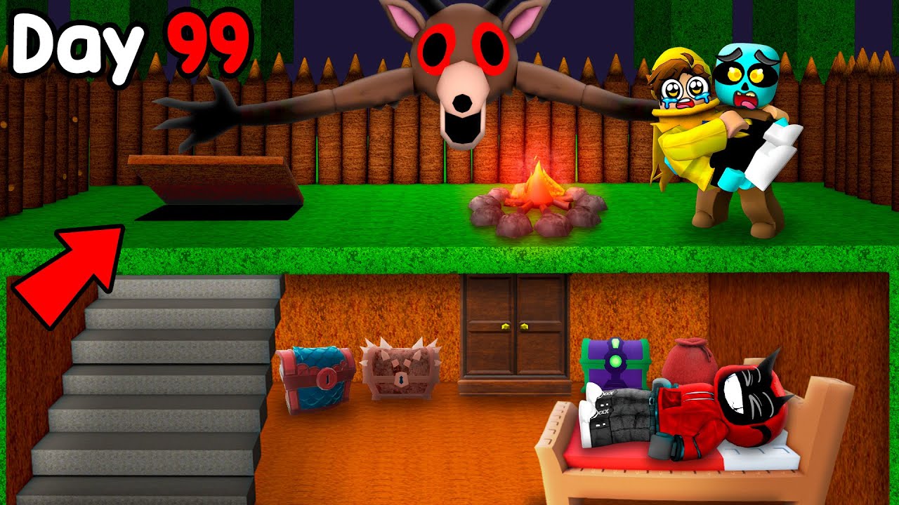 Building a SECRET BASE in 99 Nights in the Forest to TROLL MY FRIENDS... 