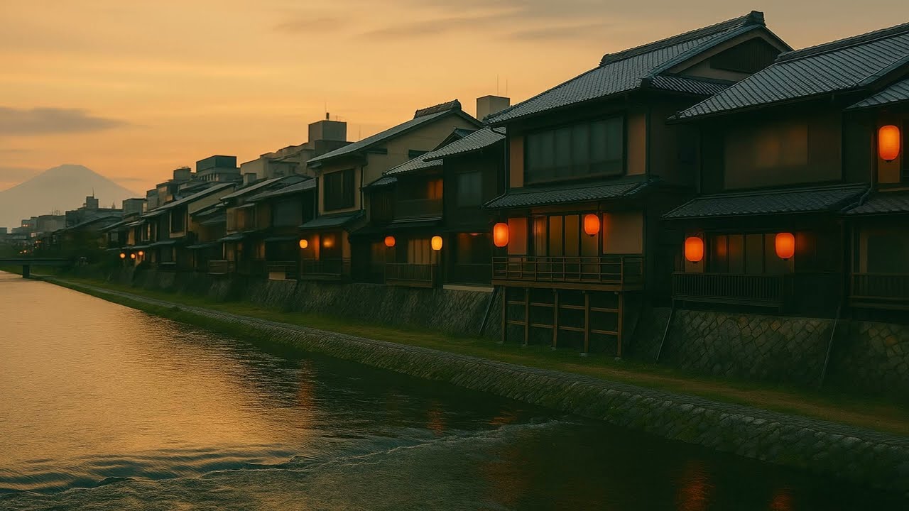 Afternoon Ambience in Kyoto Riverside with Flowing Textures | Ambient Calm (25 min)