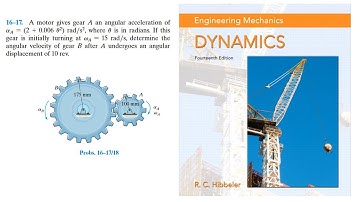 A motor gives gear A an angular acceleration of aA = (2 + 0.006 θ^2) rad/s^2, where θ