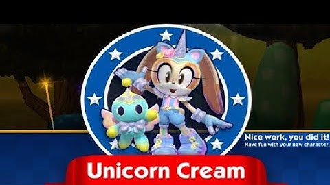 Sonic Dash - UNICORN CREAM -  NEW CHARACTER UNLOCKED - GAMEPLAY - Full screen Android PC - ALL