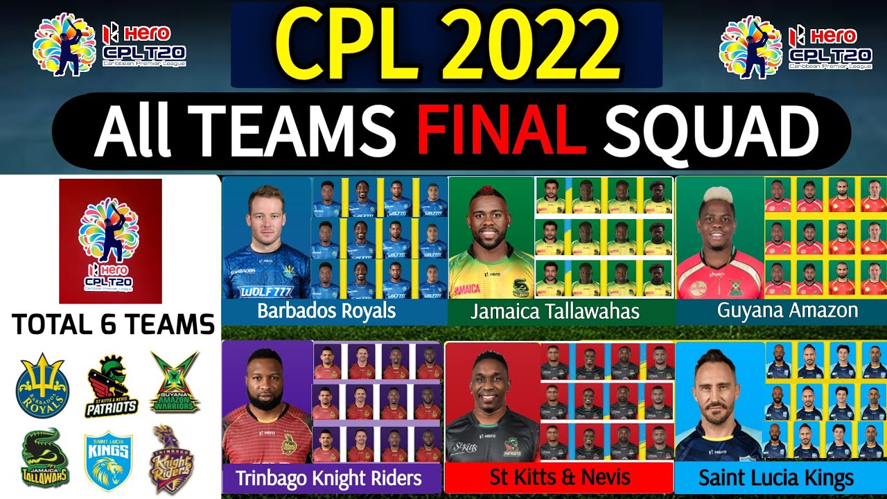 CPL 2022 All Teams Final Squad All Teams Final Squad CPL 2022