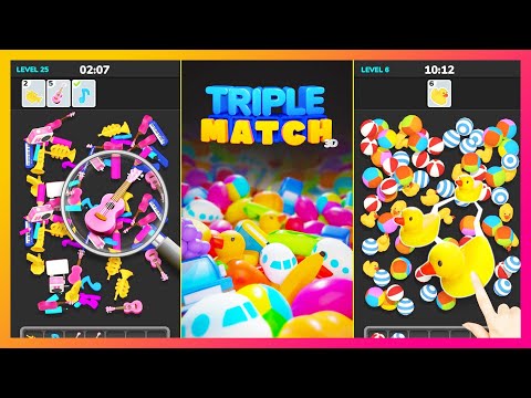 Triple Match 3D : The Most Addictive Triple Match Levels - Gameplay 🐥🍎🎸⚽🎺