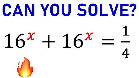 Solve Fast! | 16^x +16^x=1/4; Find x | Exponential Equations | Algebra Problems