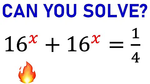Solve Fast! | 16^x +16^x=1/4; Find x | Exponential Equations | Algebra Problems