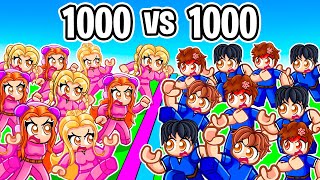 1000 BOYS vs 1000 GIRLS WAR in Roblox!