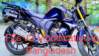 FZs v2 Modification & Touring Setup with Engine guard, rear carrier & Side saddle in Bangladesh