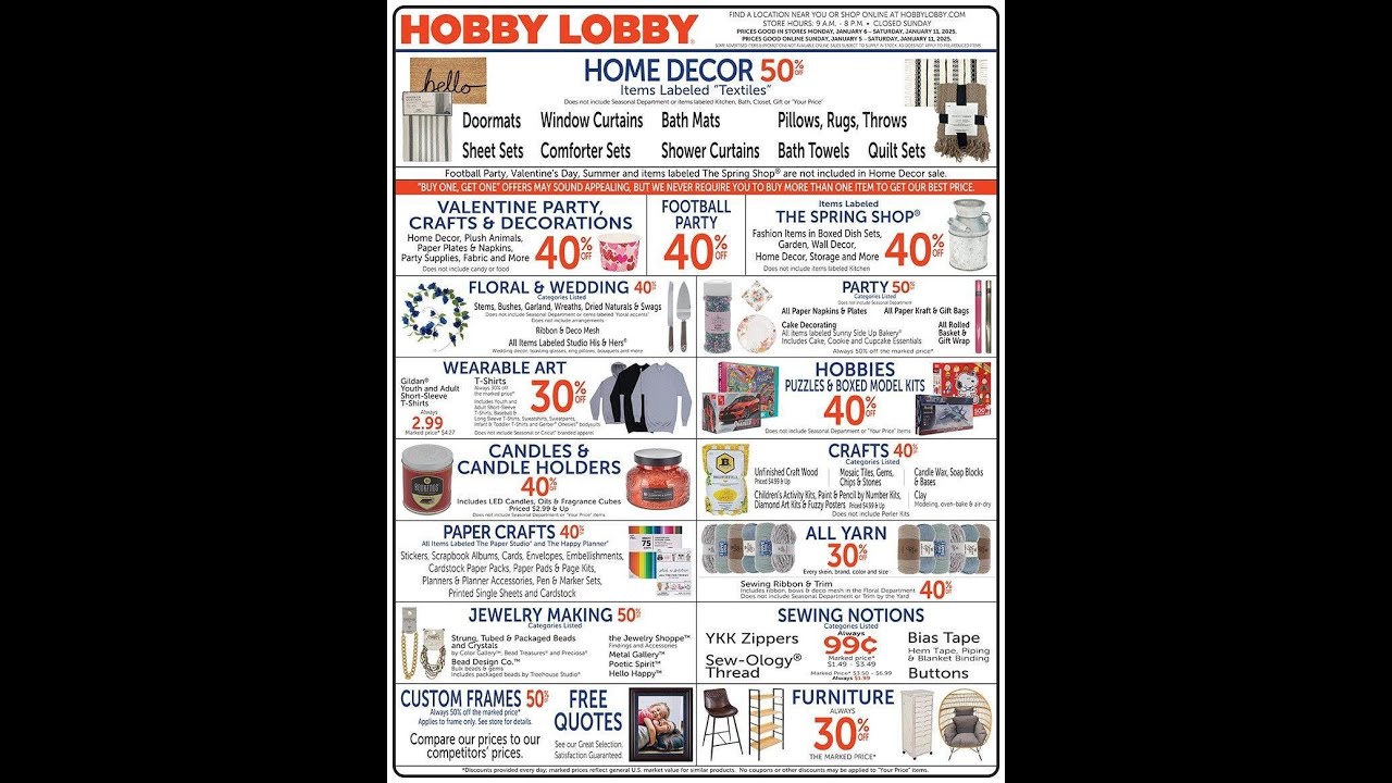 Hobby Lobby Weekly Ad January 5 – January 11, 2025 - YouTube