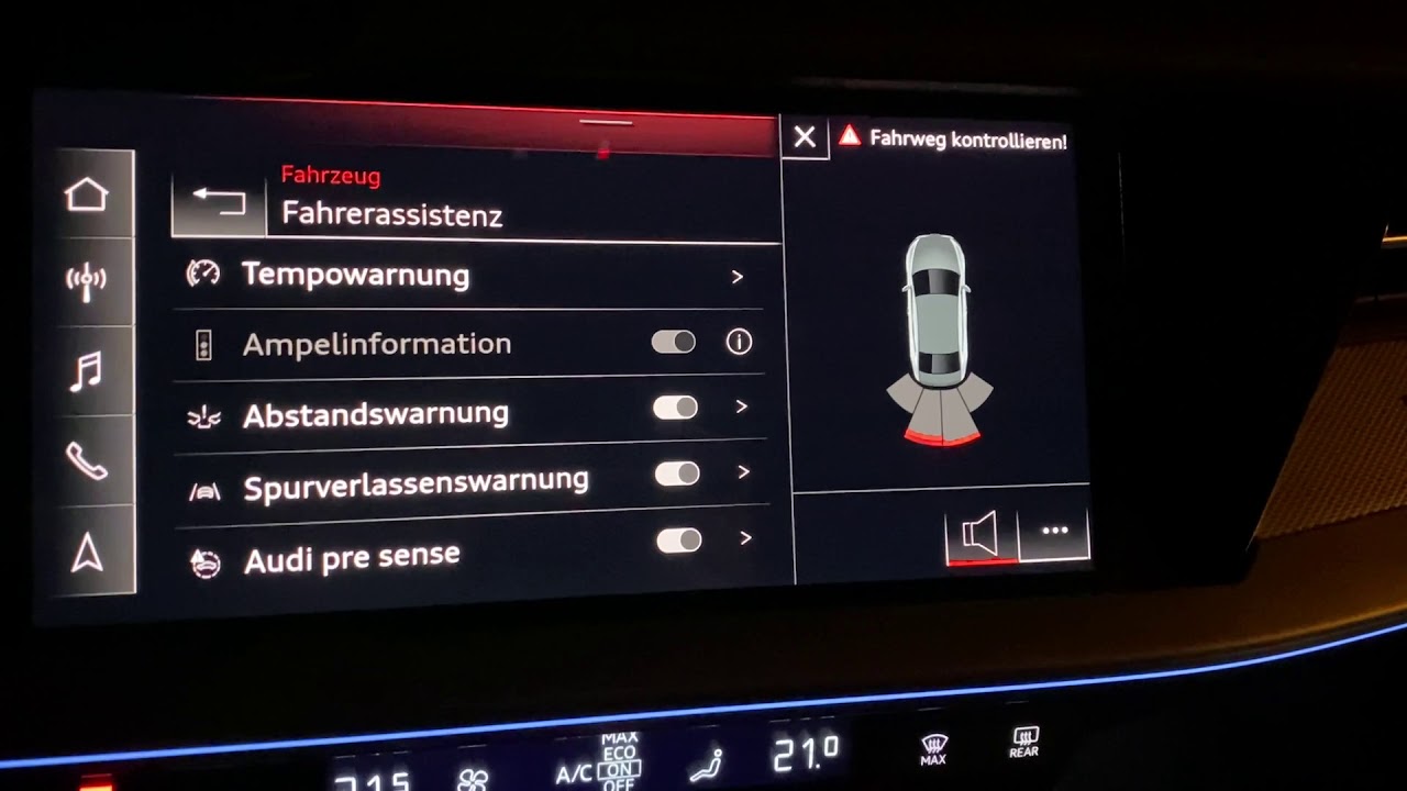 Einparkhilfe Plus Mit Selektiver Anzeige Audi A3 Audi A3 8Y Einparkhilfe optische Darstellung OPS freischalten mit