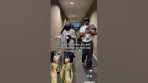 Priscilla Ojo, Juma Jux and baby Rakeem on their way to Nigeria for Priscilla's event