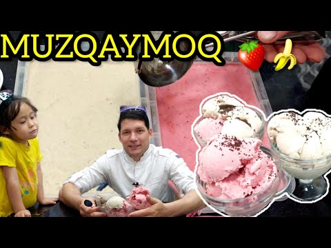QULPINOYLI BANANLI MUZQAYMOQ/ ДОМАШНИЕ МОРОЖЕНОЕ