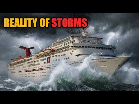Cruise liner in a very scary stormy sea Rough seas cruise ship - YouTube