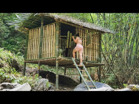 How To Build Bamboo House In Forest With Girl | Lý Thị Ca - Ep.67