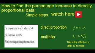 Direct proportional data and percentage changes Exam Style GCSE Maths